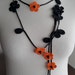 Maria Grazia Antoci reviewed Crochet Necklace,Crochet Neck Accessory, Flower Necklace, Black & Orange, 100% Cotton.