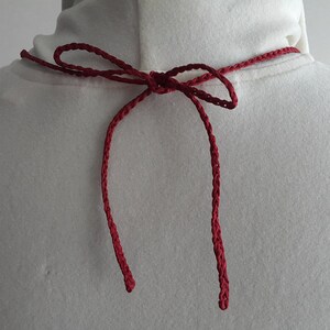Crochet Rose Necklace, Crochet Neck Accessory, Flower Necklace, Wine Colour, 100% Cotton. image 3