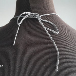 Crochet Rose Necklace,Crochet Neck Accessory, Flower Necklace, Sharkskin Gray Color, 100% Cotton. image 3