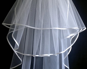 White Wedding Veil, Three Layers