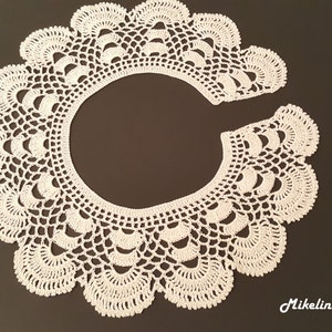 Handmade Crochet Collar, Neck Accessory, Ivory, 100% Cotton image 2