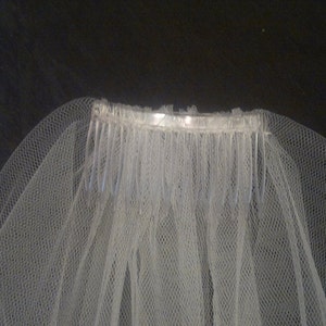 White Wedding Veil, Two Layers, Red Satin Edging. image 3