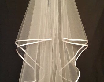 White Wedding Veil, Two Layers