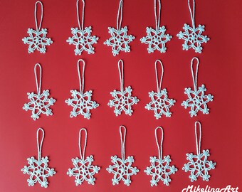 Crochet Snowflakes, Christmas Ornaments, Christmas Decorations, White, 100% Cotton.