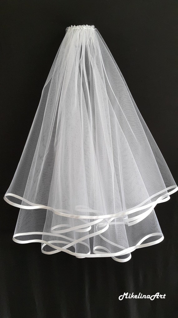 Velo de novia blanco dos capas | Etsy México
