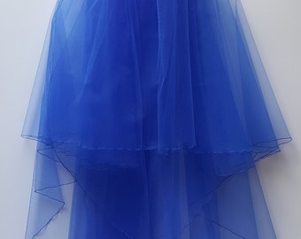 Royal Blue Wedding Veil, Three Layers.