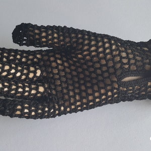 Crochet Gloves, Black, 100% Mercerized Cotton. image 2