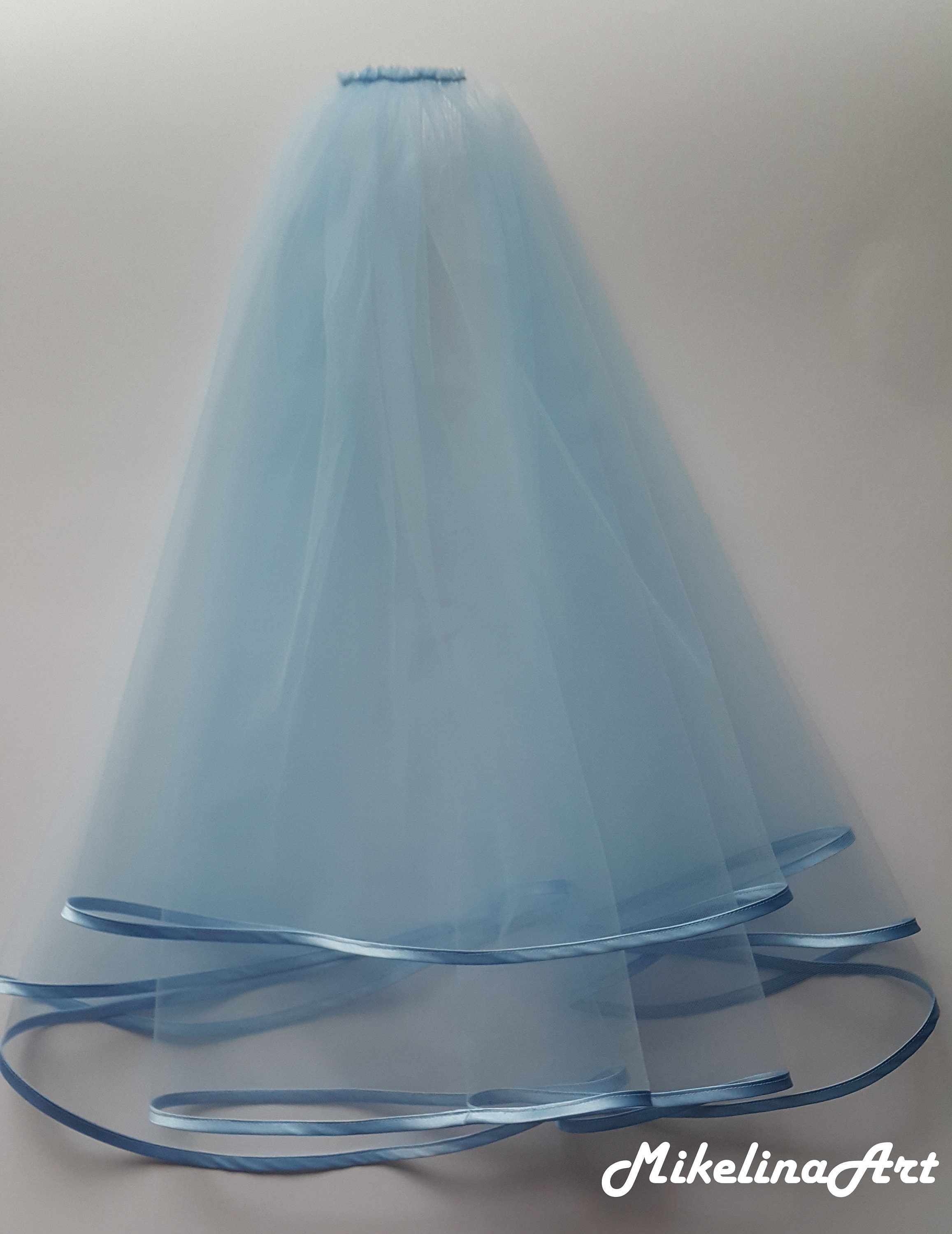 Blue Wedding Veil 