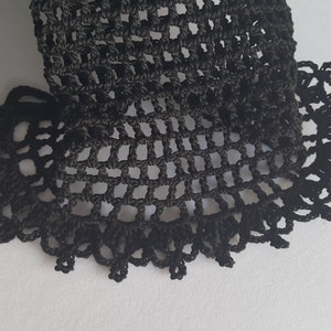 Crochet Gloves, Black, 100% Mercerized Cotton. image 3