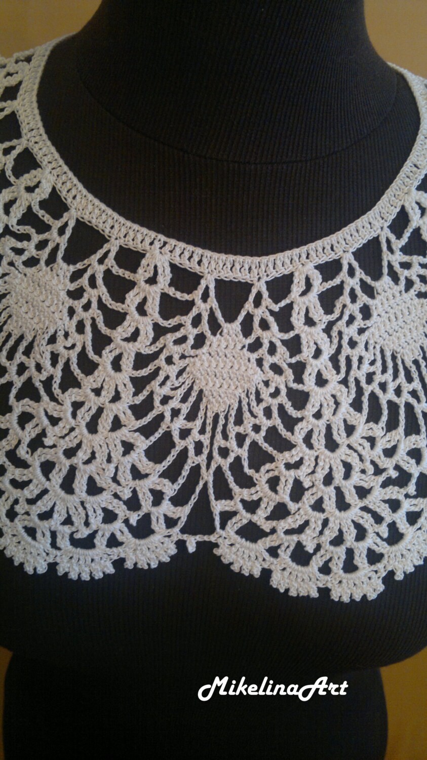 Handmade Crochet Collar Neck Accessory Snow White 100% - Etsy
