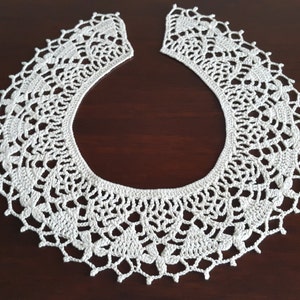 Handmade Crochet Collar, Neck Accessory, Ivory, 100% Cotton image 2