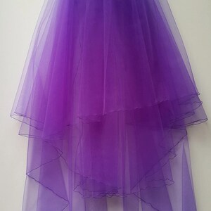Hot Pink Wedding Veil, Three Layers Purple