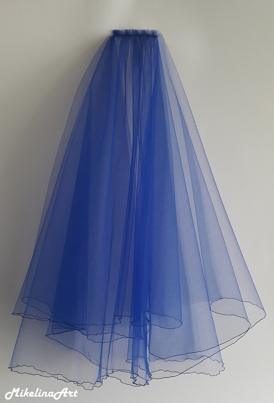 Royal Blue Wedding Veil Two Layers - Etsy