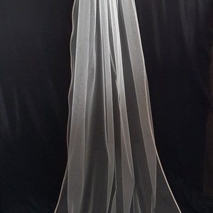 Ivory Cathedral Veil, Ivory Satin Edging. image 1