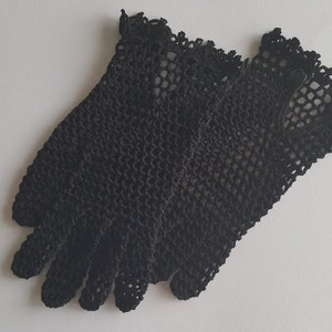 Crochet Gloves, Black, 100% Mercerized Cotton. image 4