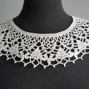 Handmade Crochet Collar, Neck Accessory, Ivory, 100% Cotton image 1