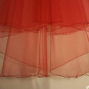 Red Wedding Veil, Two Layers image 2