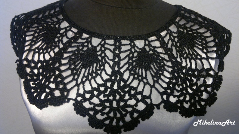 Handmade Crochet Collar Neck Accessory Black - Etsy