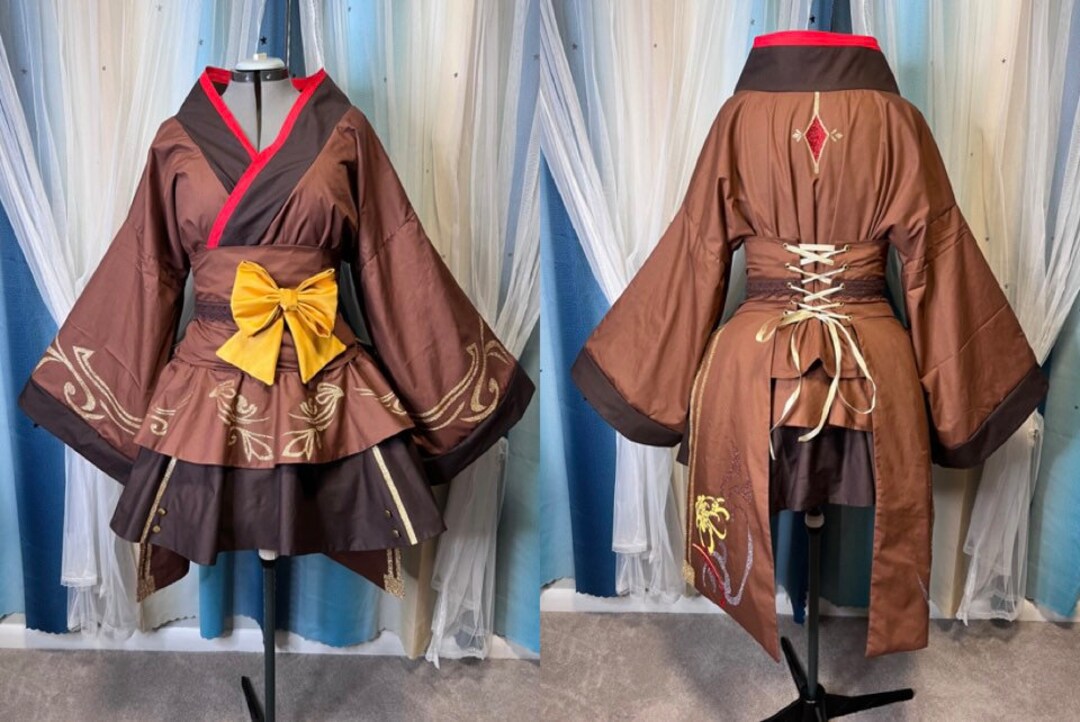 Hu Tao Cosplay Genshin Impact Kimono Dress Hutao Etsy