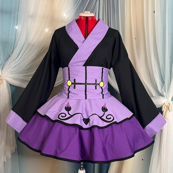 Chandelure Pokemon Cosplay Kimono Dress Gijinka Lolita