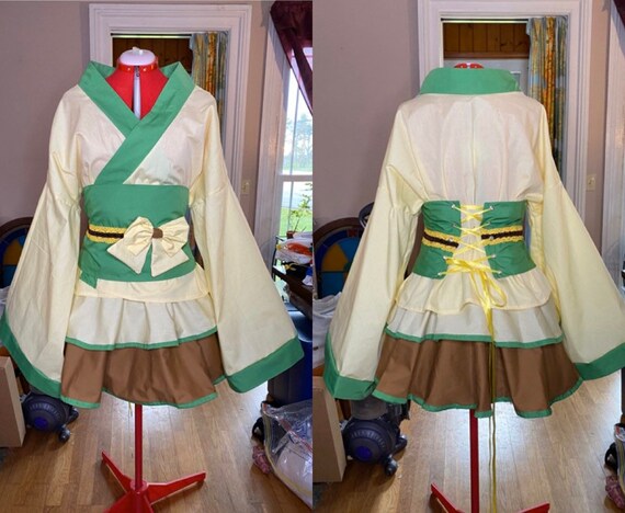 Pokemon Leafeon Cosplay Kimono Dress Gijinka Eeveelutions Etsy