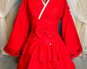 Sit Boy Demon Dog Cosplay Kimono Dress Inu Lolita