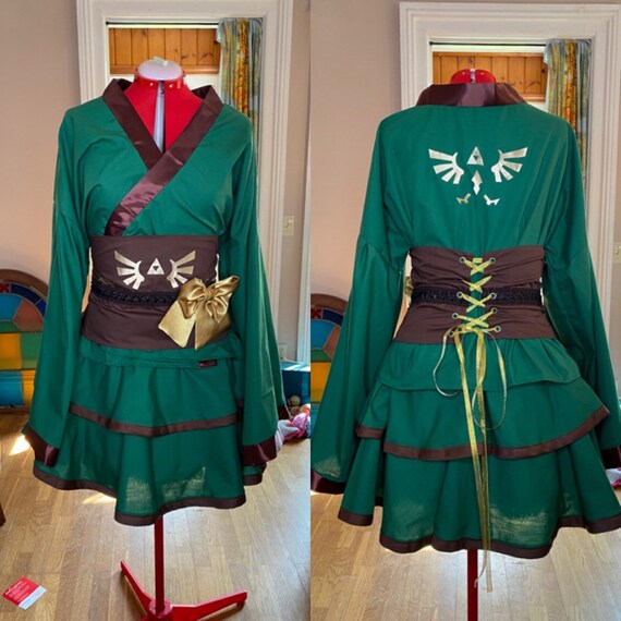 Link Legend Of Zelda Cosplay Kimono Dress Etsy Link Legend Of Zelda Cosplay Kimono Dress Etsy