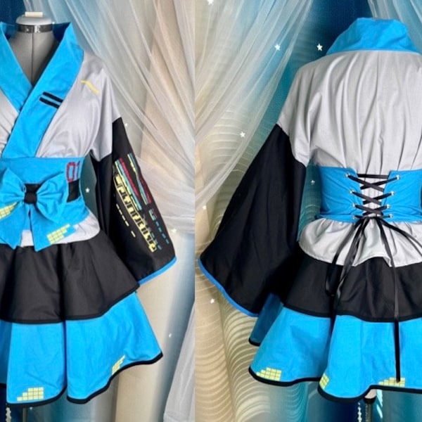 Miku Hatsune Vocaloid Cosplay Kimono Dress Lolita