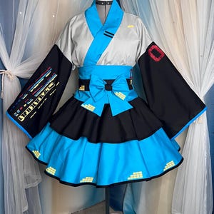 Miku Hatsune Vocaloid Cosplay Kimono Dress Lolita