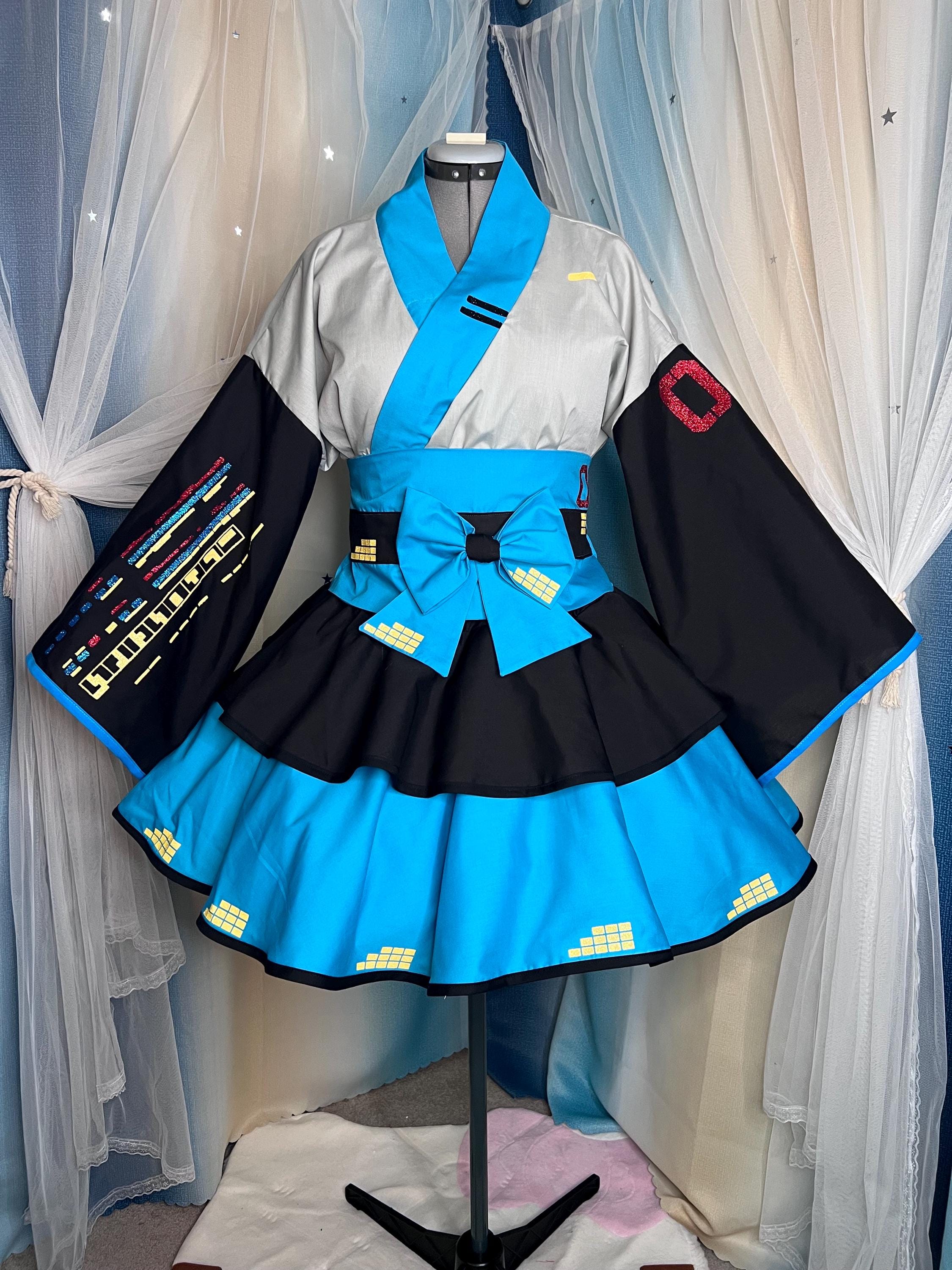 Miku Hatsune Vocaloid Cosplay Kimono Dress Lolita - Etsy Israel