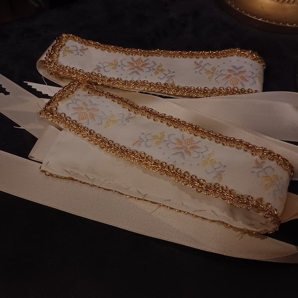 18th century style garters "Angelica", readymade one of a kind rococo costume accessory