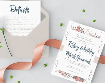wedding invitation template etsy