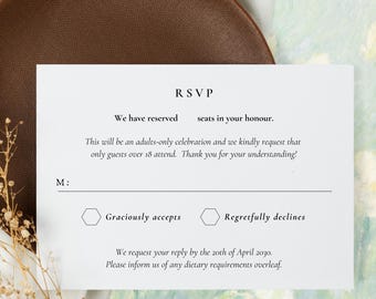RSVP card insert with return envelope - A7 simple
