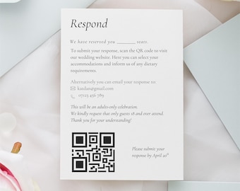 RSVP insert with QR code - one sided / no return envelope