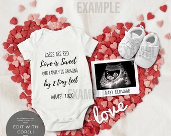 baby littlest valentines valentines announcement new baby custom date Valentines onesie Custom pregnancy announcement valentines