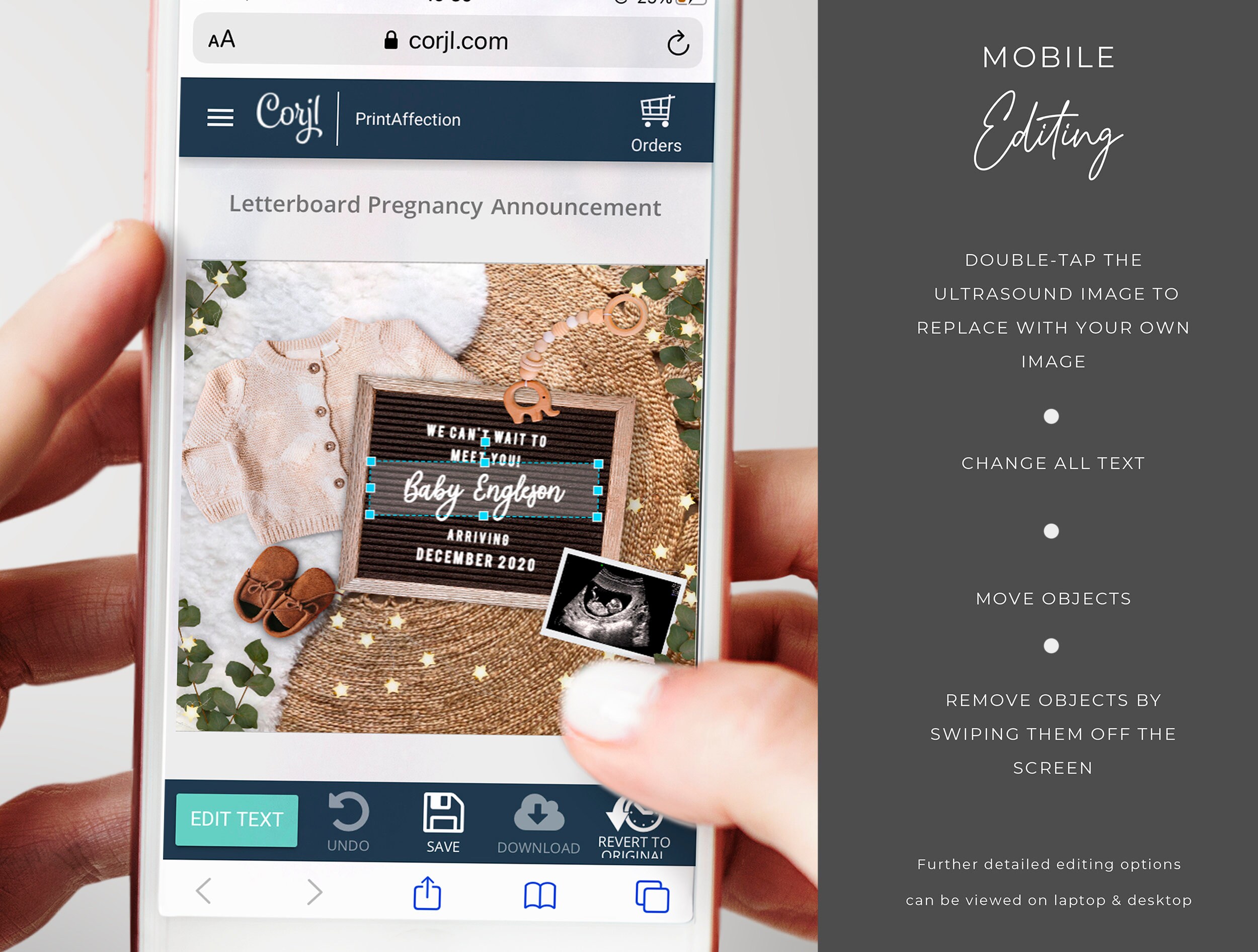 Editable Digital Pregnancy Announcement for Social Media YOU | Etsy UK
