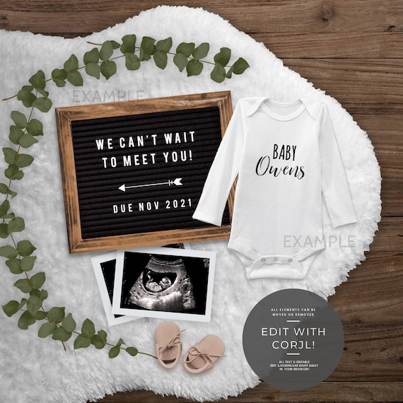 Editable pregnancy sports announcement First pregnancy. DIGITAL