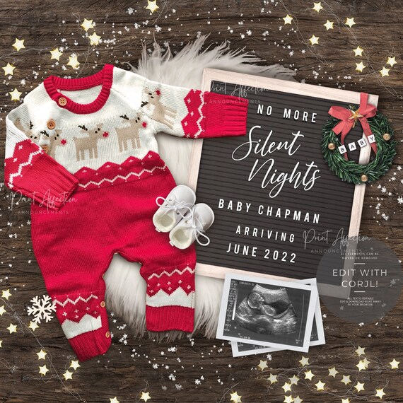 Announcements Paper printable christmas pregnancy announcement Holiday