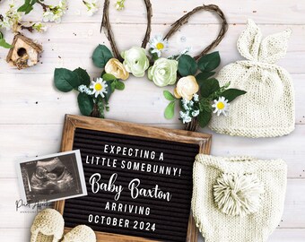 Easter Pregnancy Announcement,  Digital Easter Pregnancy Announcement, Self Editable, Pregnancy Announcement Image