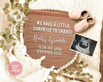 Pregnancy Announcement Digital Neutral Instant Download Editable Pregnancy Announcement For Social Media Baby Announcement