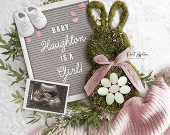 It's a Girl, Digital Easter Gender Reveal Pregnancy Announcement, Editable Digital Pregnancy Announcement, DIY EDIT