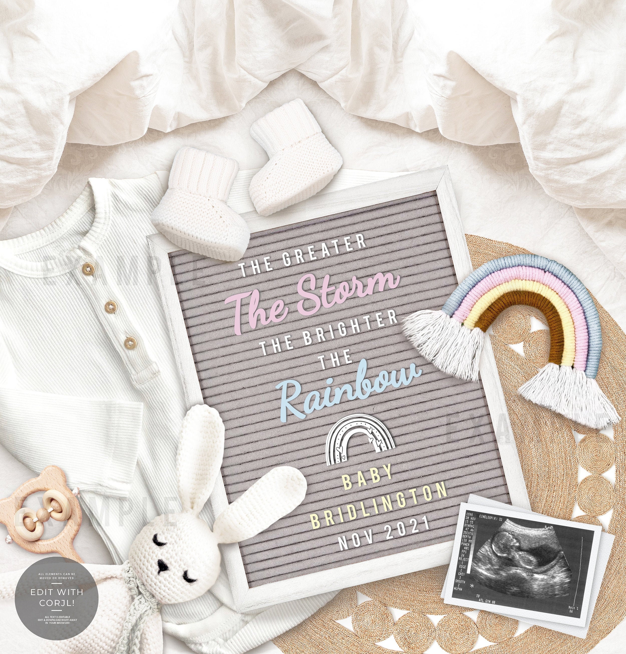 Editable Pregnancy Announcement Template