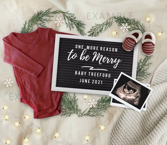 Editable Digital Christmas Pregnancy Announcement for Social