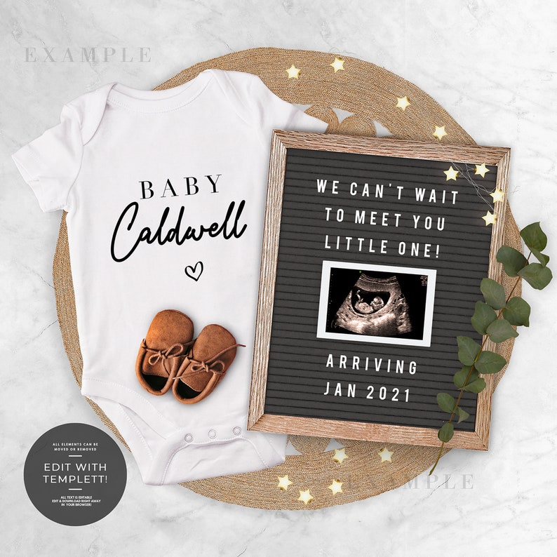Editable Digital Pregnancy Announcement for Social Media YOU Etsy