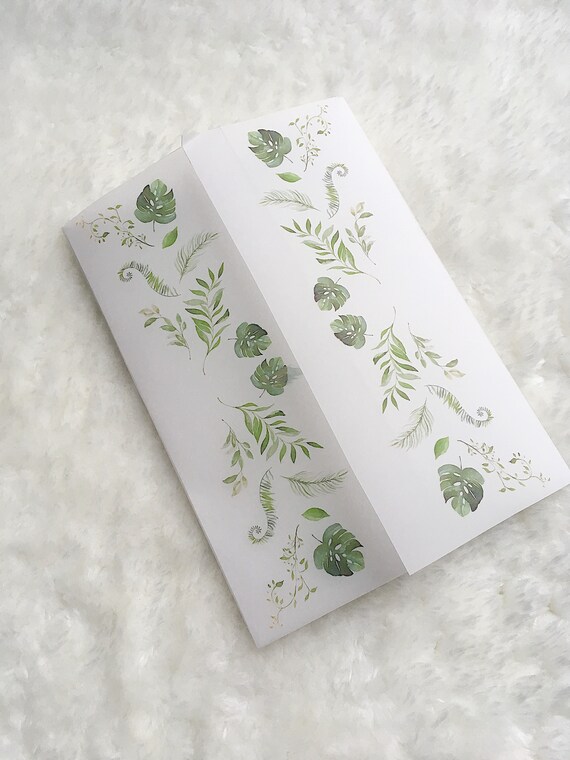 Printable Vellum Sleeve for Invite Vellum Wedding Invitation Etsy