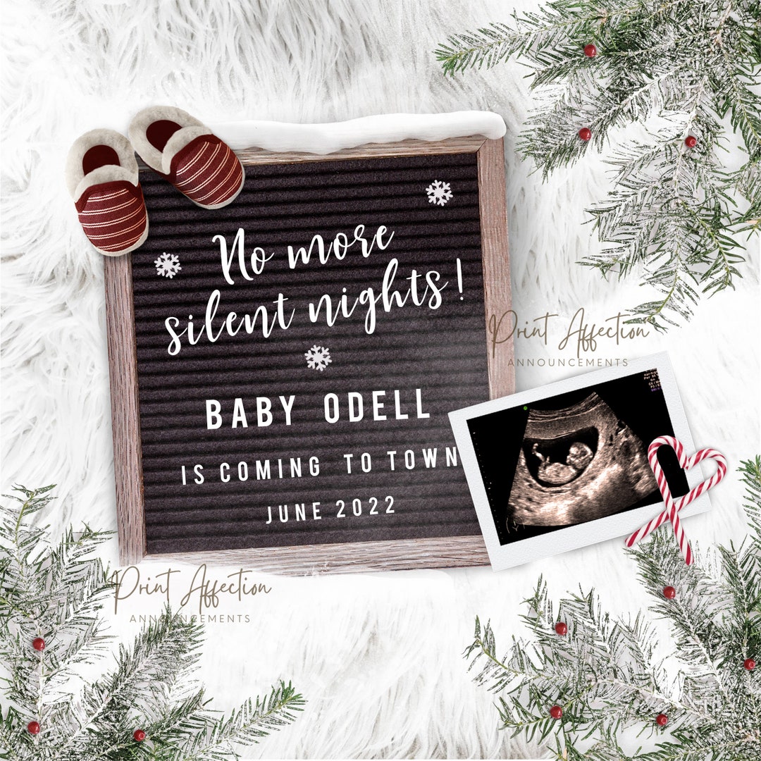 Editable Digital Christmas Pregnancy Announcement for Social Media YOU Pregnancy Announcement Christmas
