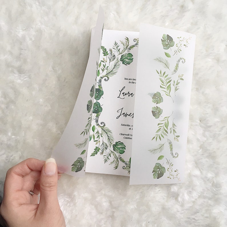 Printable Vellum Sleeve for Invite Vellum Wedding Invitation Etsy