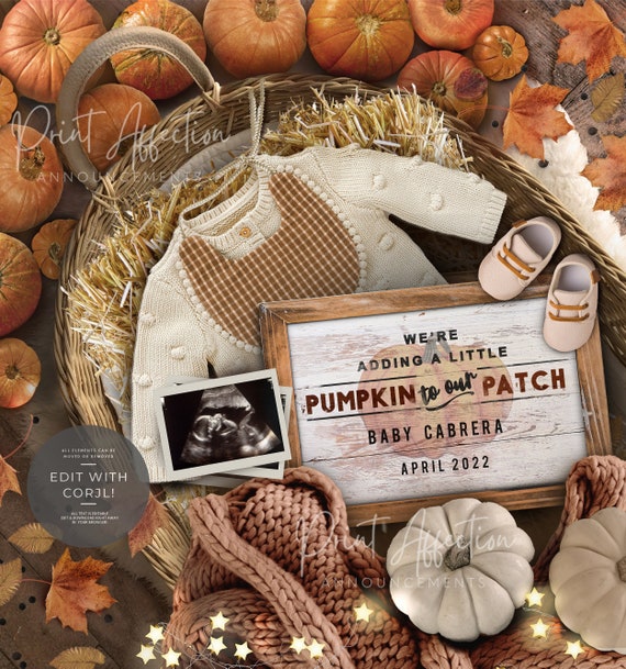 Digital Fall Pregnancy Announcement Pumpkin Patch Pregnancy - Etsy