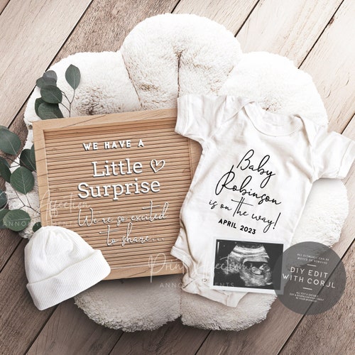 Digital Pregnancy Announcement Neutral Social Media Baby Etsy