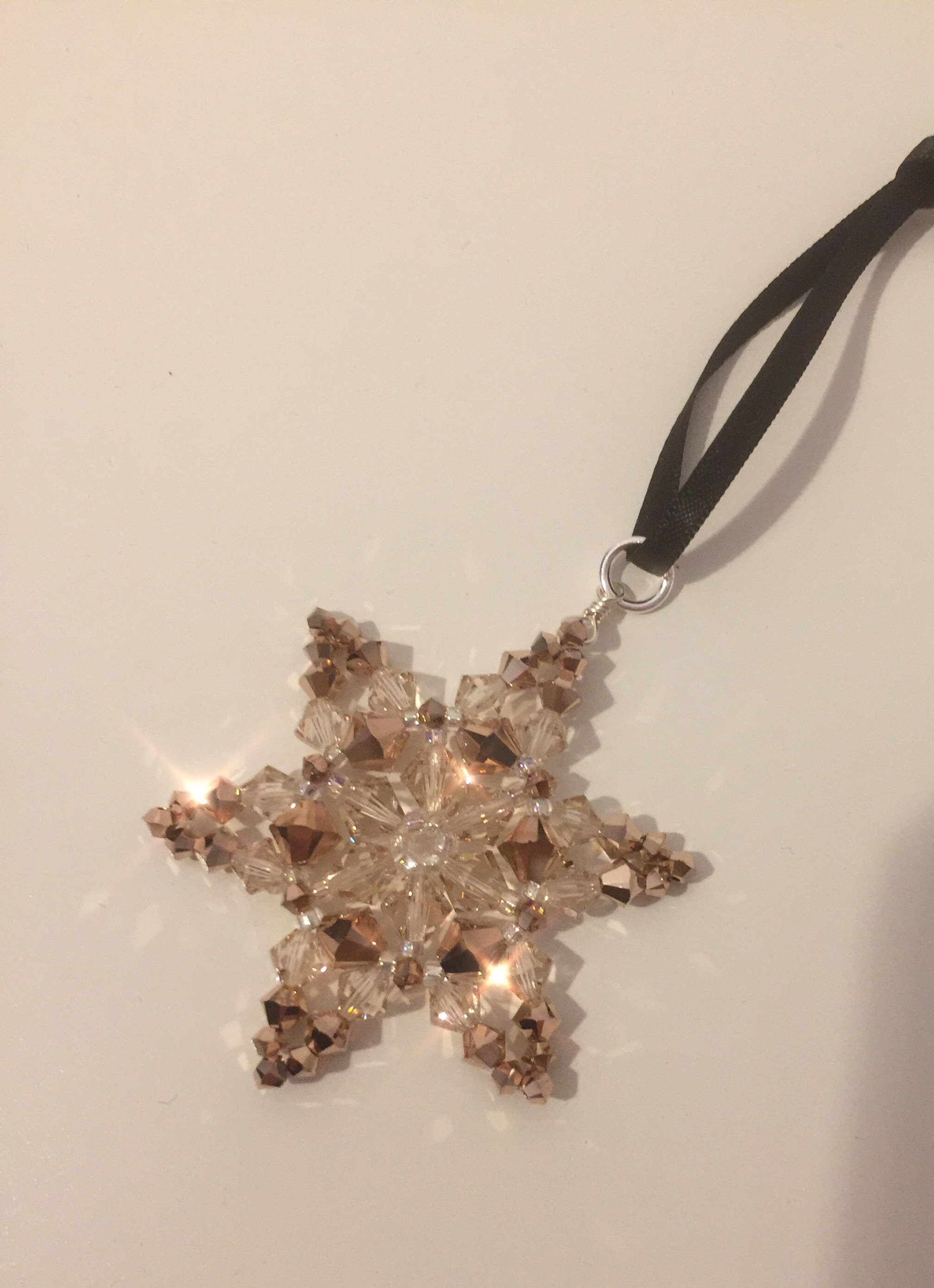 Rose Gold & Red crystal Star Christmas Tree Star decoration Etsy